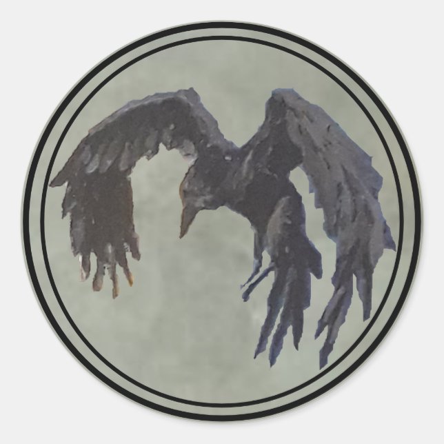 Sticker Rond Sceau de l'enveloppe du corbeau (Devant)