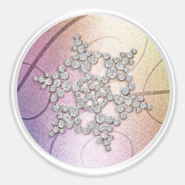 Sticker Rond Sceau de l'enveloppe en cristal arc-en-ciel (Devant)