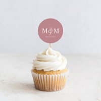 Sceau de lettre de mariage à monogramme rose pouss