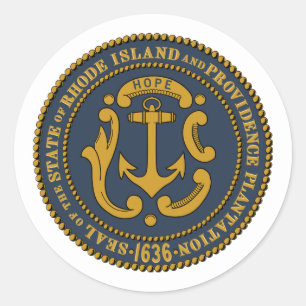 Sticker Rond Sceau de l'île Rhode, Rhode Island