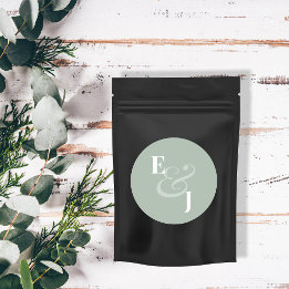 Sticker Rond Sceau de mariage à l'encre sage inversée | Fermoir
