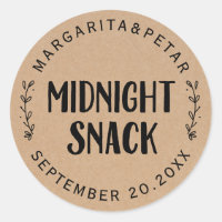 Sceau de Mariage Kraft Rustique Snack de Minuit