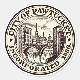 Sticker Rond Sceau de Pawtucket, Rhode Island