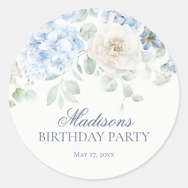 Sticker Rond Sceau de sceau d'invitation d'anniversaire avec hy (Devant)