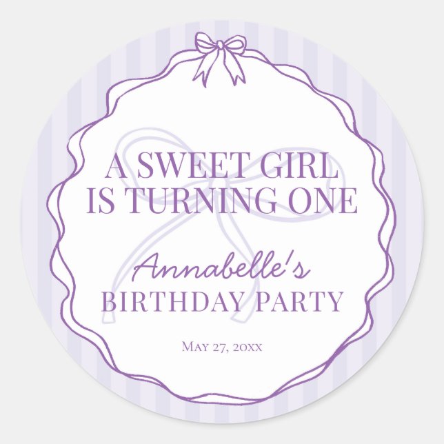 Sticker Rond Sceau de scellement pastel pour invitation d'anniv (Devant)