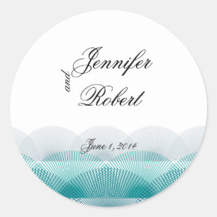 Sticker Rond Sceau d'enveloppe bleu turquoise