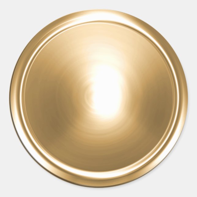 Sticker Rond Sceau d'enveloppe brillant or (Devant)