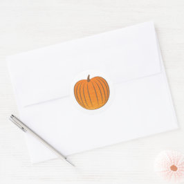 Sticker Rond Sceau d'enveloppe Citrouille d'automne Bold Orange