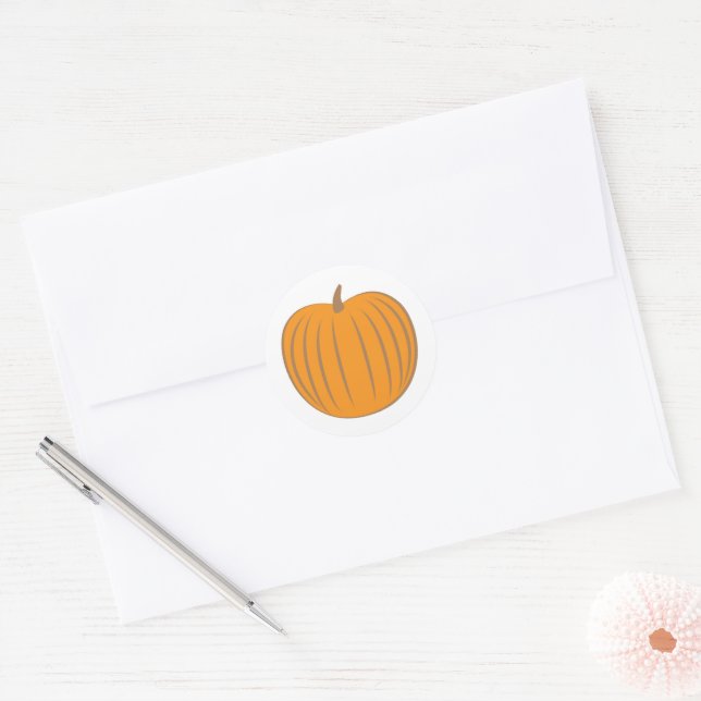 Sticker Rond Sceau d'enveloppe Citrouille d'or orange (Enveloppe)