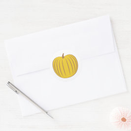 Sticker Rond Sceau d'enveloppe Citrouille en or jaune