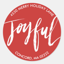 Sticker Rond Sceau d'enveloppe d'adresse moderne Joyful Red Ret