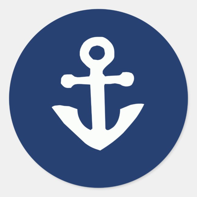 Sticker Rond Sceau d'enveloppe d'Ancre nautique (Devant)