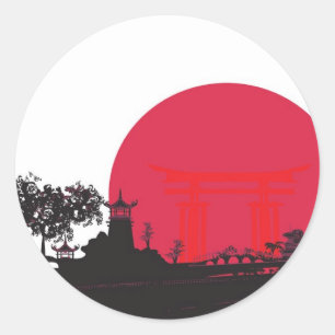 Sticker Rond Sceau d'enveloppe de 20 Mariages Sun Levant japona