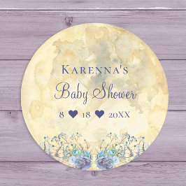 Sticker Rond Sceau d'enveloppe de Baby shower lunaire