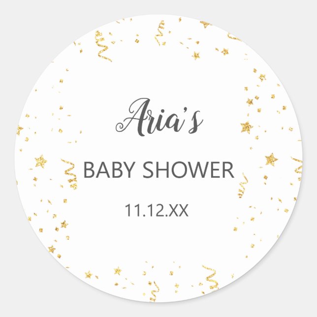 Sticker Rond Sceau d'enveloppe de douche Gold Celebration (Devant)