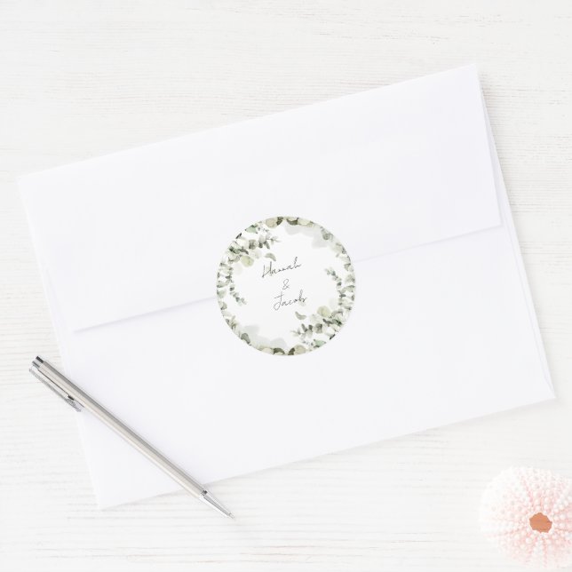 Sticker Rond Sceau d'enveloppe de Faire-part de mariage d'eucal (Enveloppe)