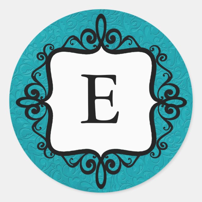 Sticker Rond Sceau d'enveloppe de Faire-part pour bébé Monogram (Devant)