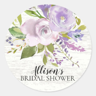 Sticker Rond Sceau d'enveloppe de Fête des mariées florale de l