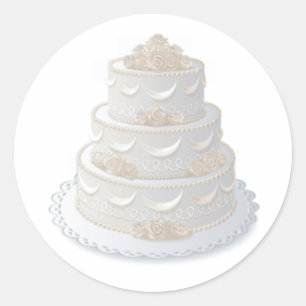 Sticker Rond Sceau d'enveloppe de gâteau mariage