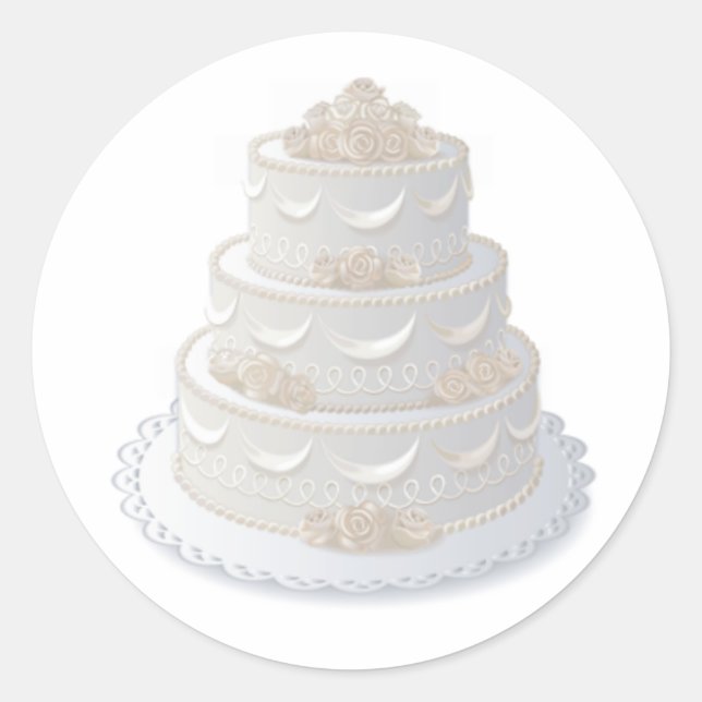 Sticker Rond Sceau d'enveloppe de gâteau mariage (Devant)