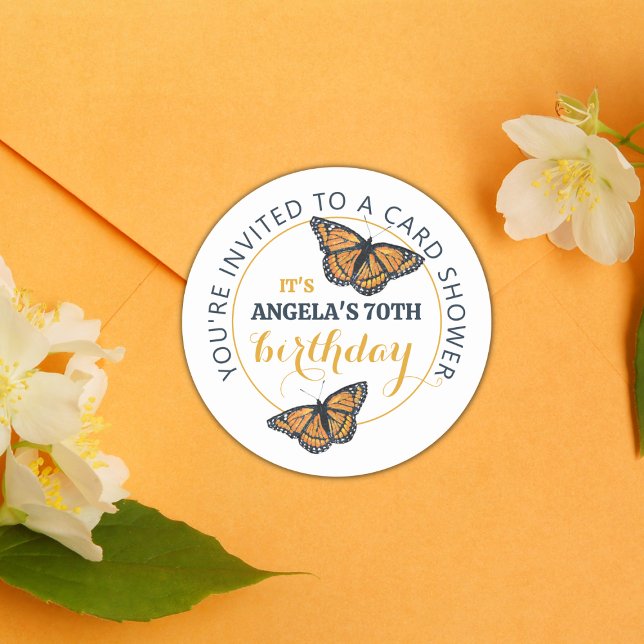 Sticker Rond Sceau d'enveloppe de la douche de carte (Créateur téléchargé)