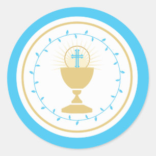 Sticker Rond Sceau d'enveloppe de la première communion ou Stic