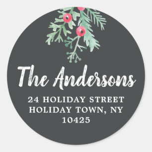 Sticker Rond Sceau d'enveloppe de l'adresse de retour de vacanc