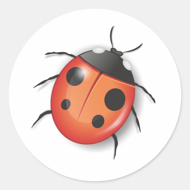 Sticker Rond Sceau d'enveloppe de l'autocollant Lady Bug (Devant)