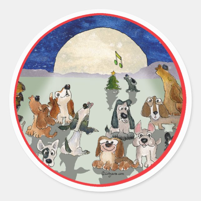 Sticker Rond Sceau d'enveloppe de l'autocollant rond pour chien (Devant)