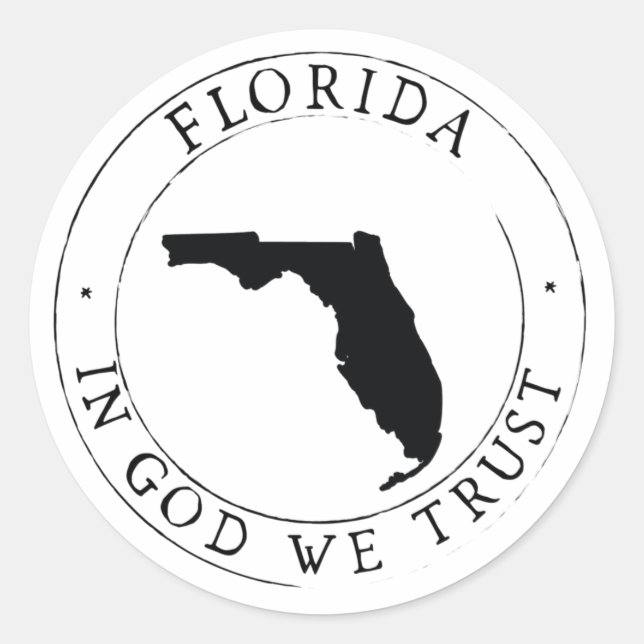 Sticker Rond Sceau d'enveloppe de l'état de Floride (Devant)