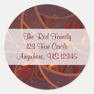 Sticker Rond Sceau d'enveloppe de lune de feu