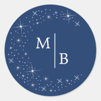 Sceau d'enveloppe de mariage bleu lune élégant cél