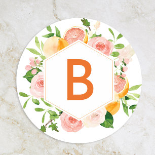 Sticker Rond Sceau d'enveloppe de Mariage de monogramme de l'aq