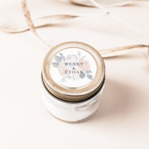 Sticker Rond Sceau d'enveloppe de Mariage floral rustique simpl