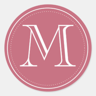 Sticker Rond Sceau d'enveloppe de monogramme de Bourgogne par O
