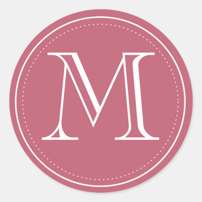 Sticker Rond Sceau d'enveloppe de monogramme de Bourgogne par O (Devant)