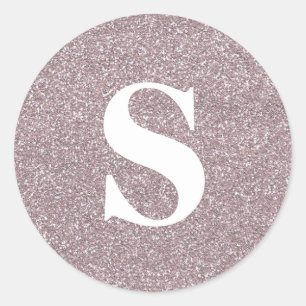 Sticker Rond Sceau d'enveloppe de monogramme de Parties scintil