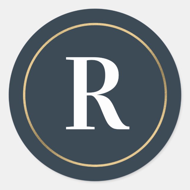 Sticker Rond Sceau d'enveloppe de monogramme Simply Chic modifi (Devant)