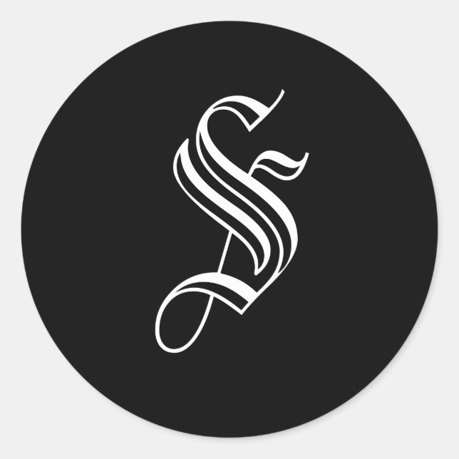 Sticker Rond Sceau d'enveloppe de style anglais ancien monogram (Devant)