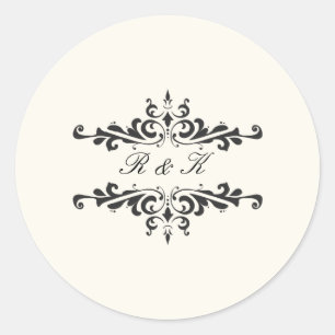 Sticker Rond Sceau d'enveloppe d'élégance simple - Crème