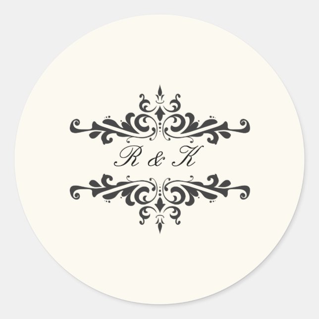 Sticker Rond Sceau d'enveloppe d'élégance simple - Crème (Devant)