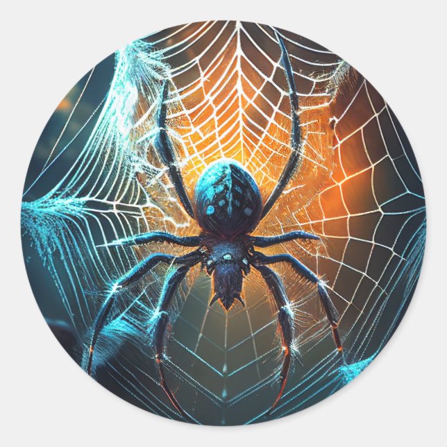 Sticker Rond Sceau d'enveloppe d'Halloween Spider (Devant)