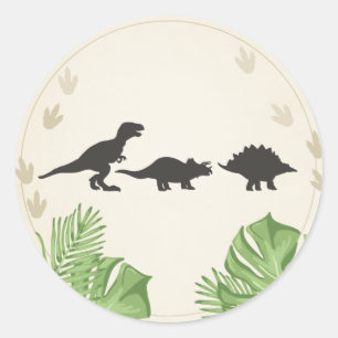 Sticker Rond Sceau d'enveloppe Dinosaur Dino