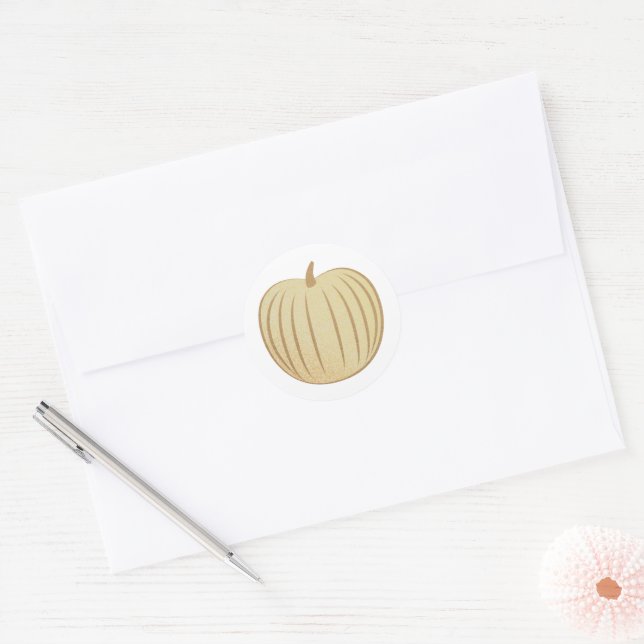 Sticker Rond Sceau d'enveloppe d'or Citrouille antique (Enveloppe)