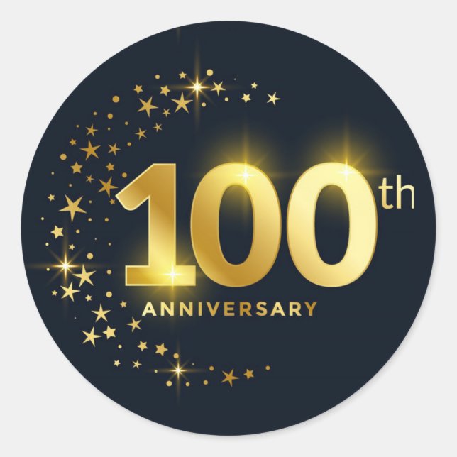 Sticker Rond Sceau d'enveloppe du 100e anniversaire (Devant)