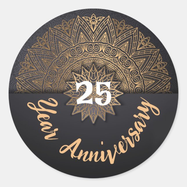 Sticker Rond Sceau d'enveloppe du 25 ans (Devant)