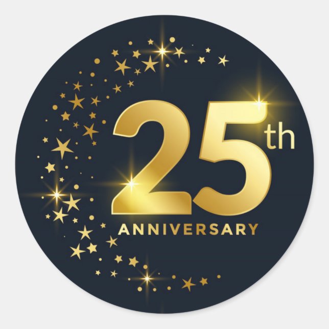 Sticker Rond Sceau d'enveloppe du 25e anniversaire (Devant)