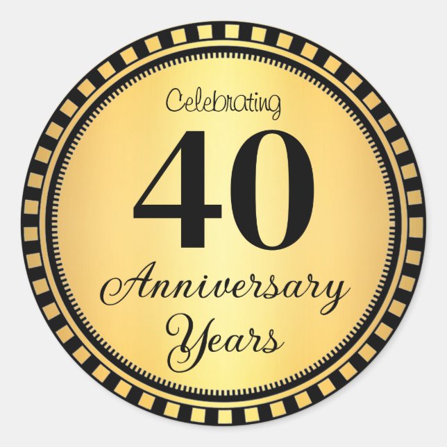 Sticker Rond Sceau d'enveloppe du 40e anniversaire (Devant)