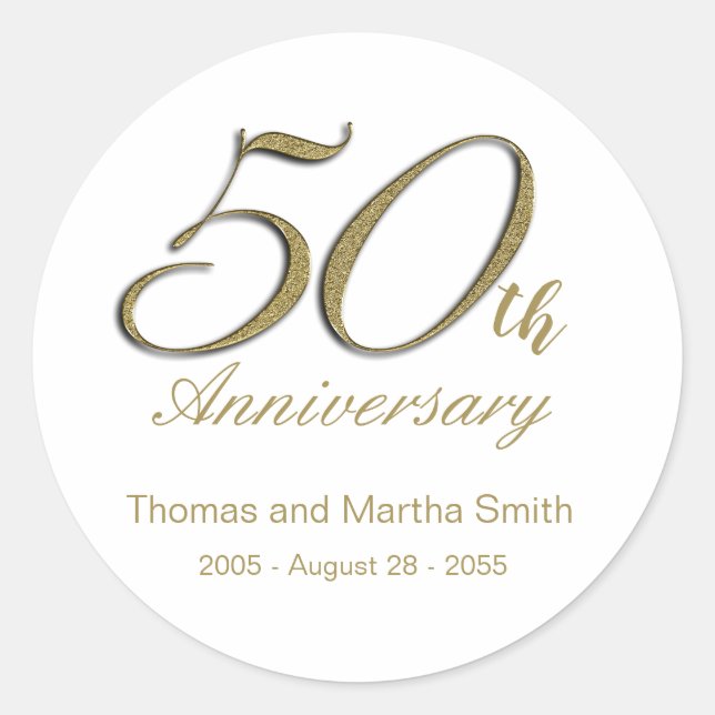 Sticker Rond Sceau d'enveloppe du 50e anniversaire (Devant)