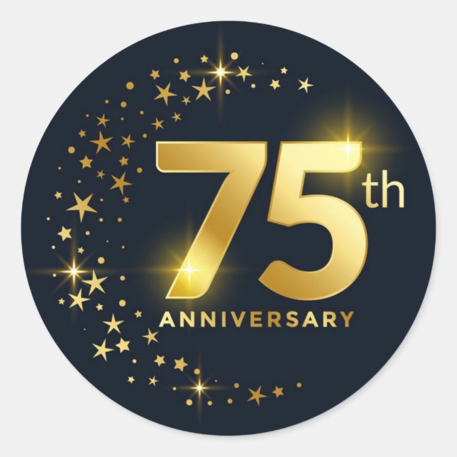 Sticker Rond Sceau d'enveloppe du 75e anniversaire (Devant)